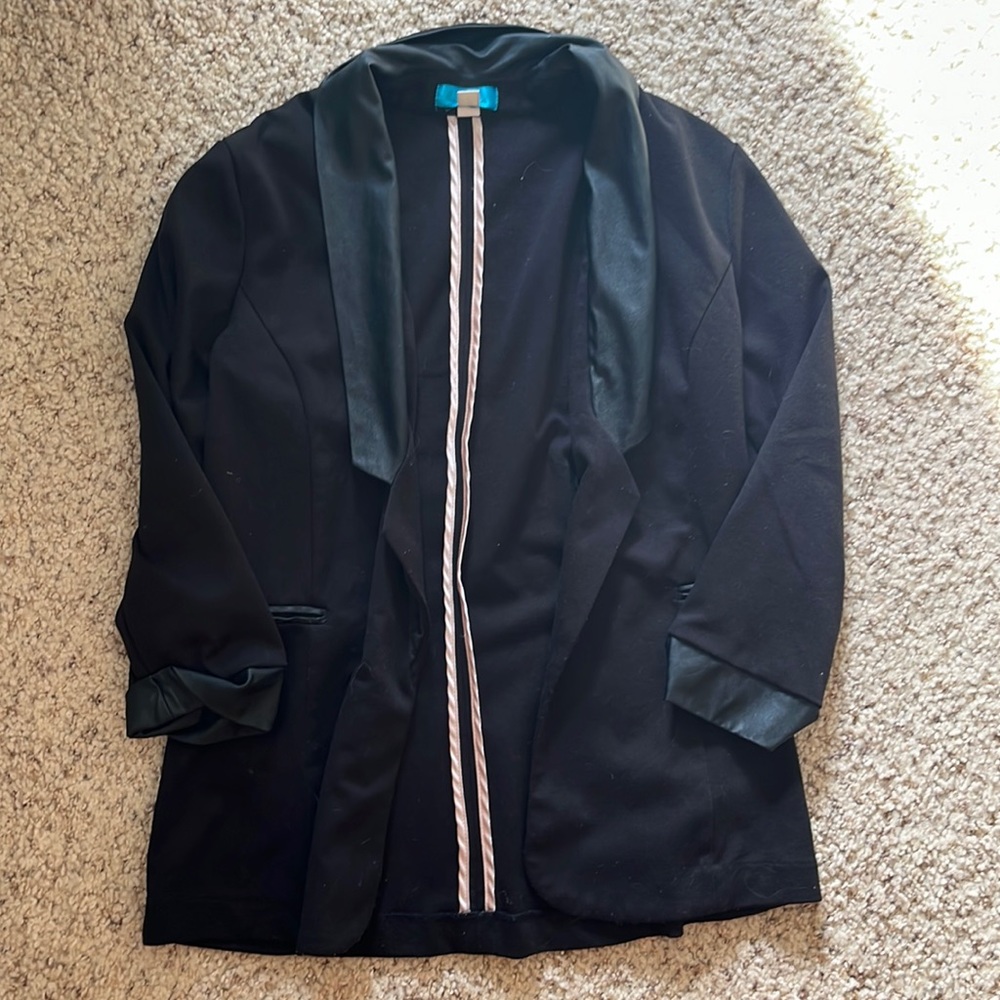 Francesca’s Blazer with faux leather lapel